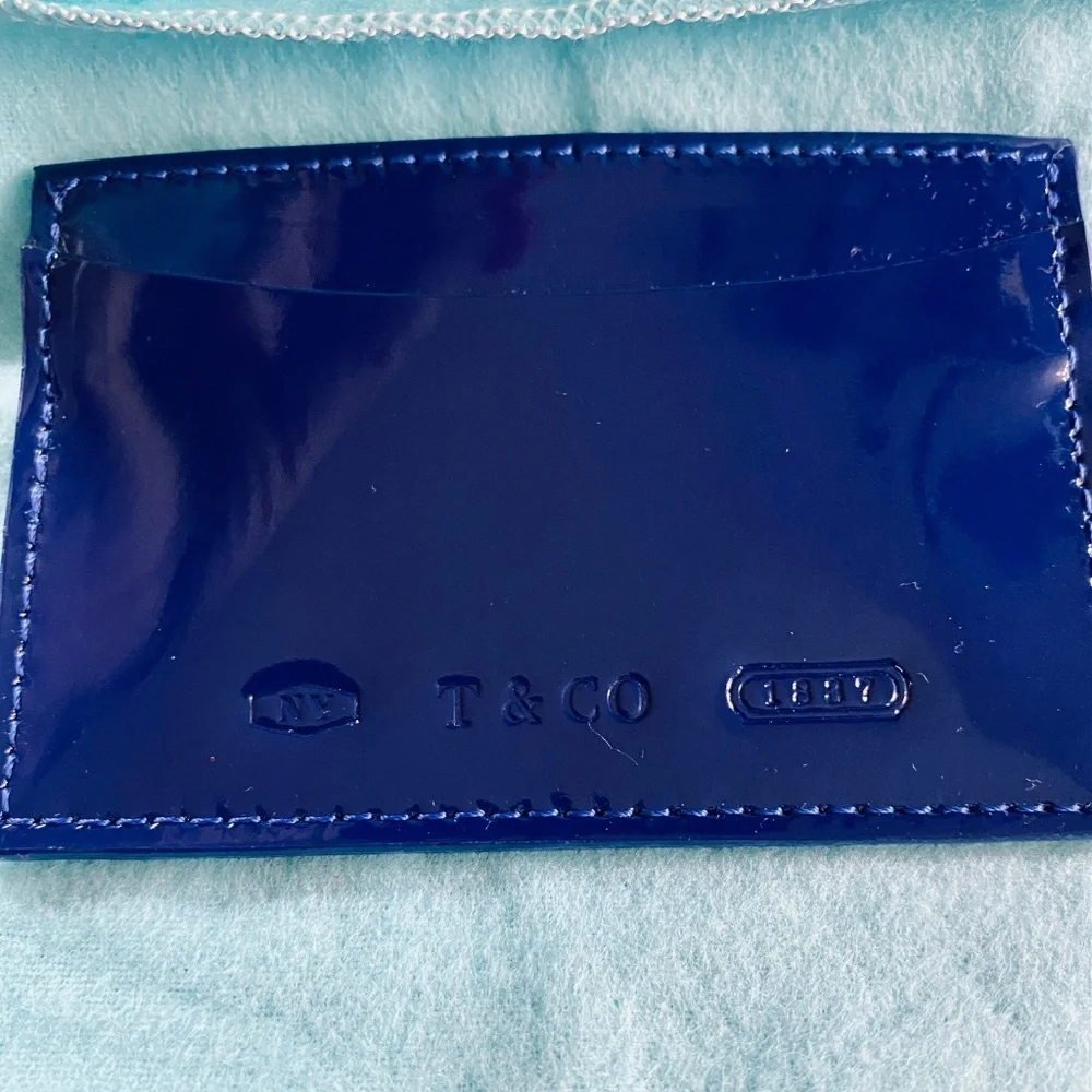 Tiffany & Co blue  Leather 1837 Card Case new with box
